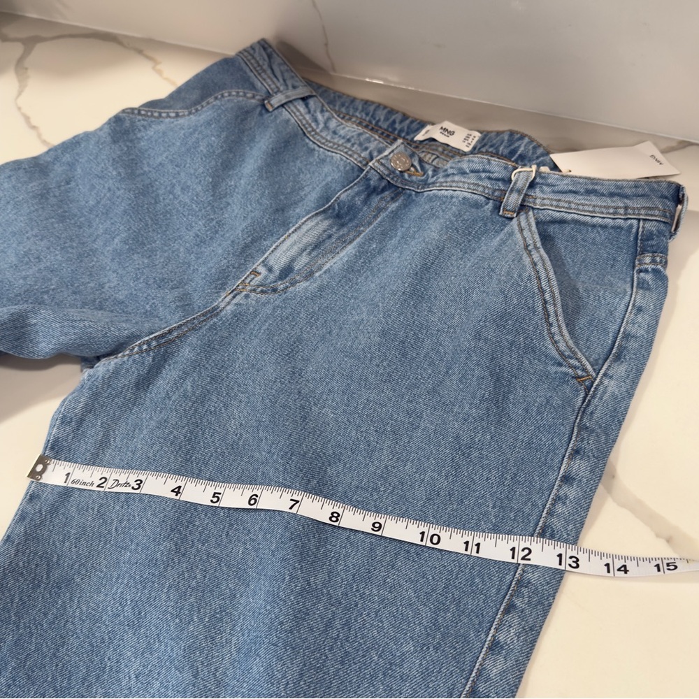 Mango MNG Cargo Jeans Womens 10 Blue Denim Cargo‎ Baggy Grunge Pockets NWT - Picture 13 of 16
